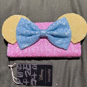 Loungefly Disney Minnie Mouse Pastel Sequin Zip Around Clutch Wallet